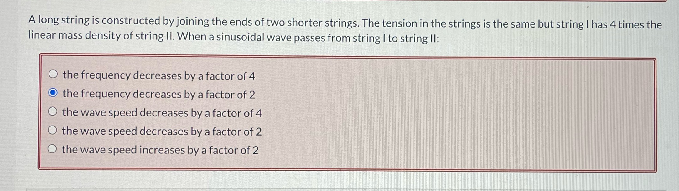  A long string is constructed by joining the ends of two