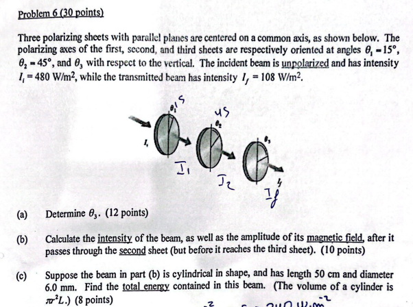 Please help me answer the following problem: Problem 6 (30 points) Three