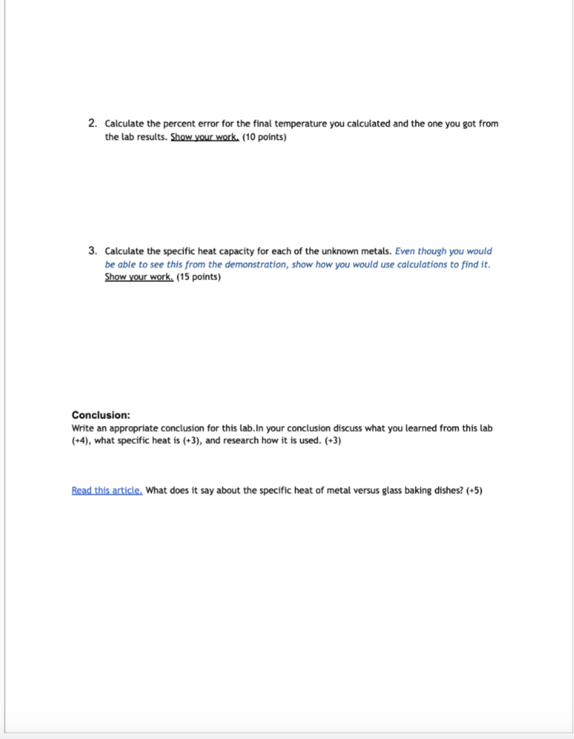 To examine the concept of heat and to calculate the amount of