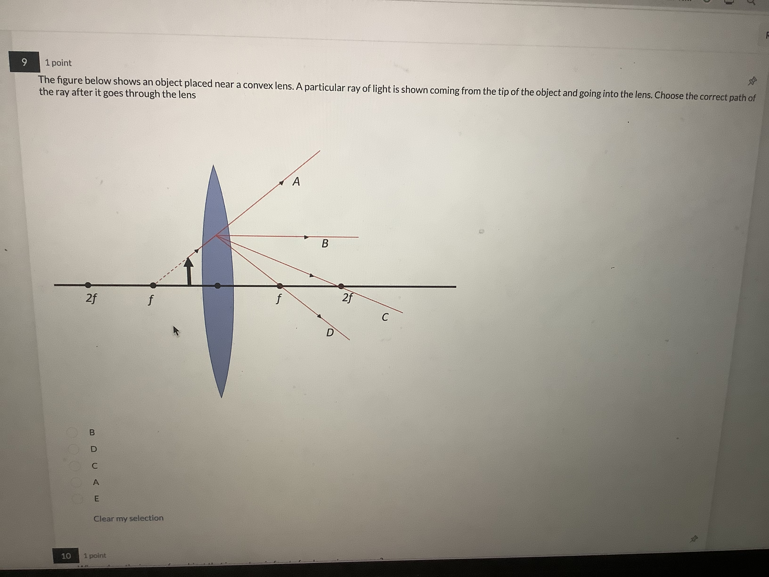 ell) ear my selection Where does the image of an object that
