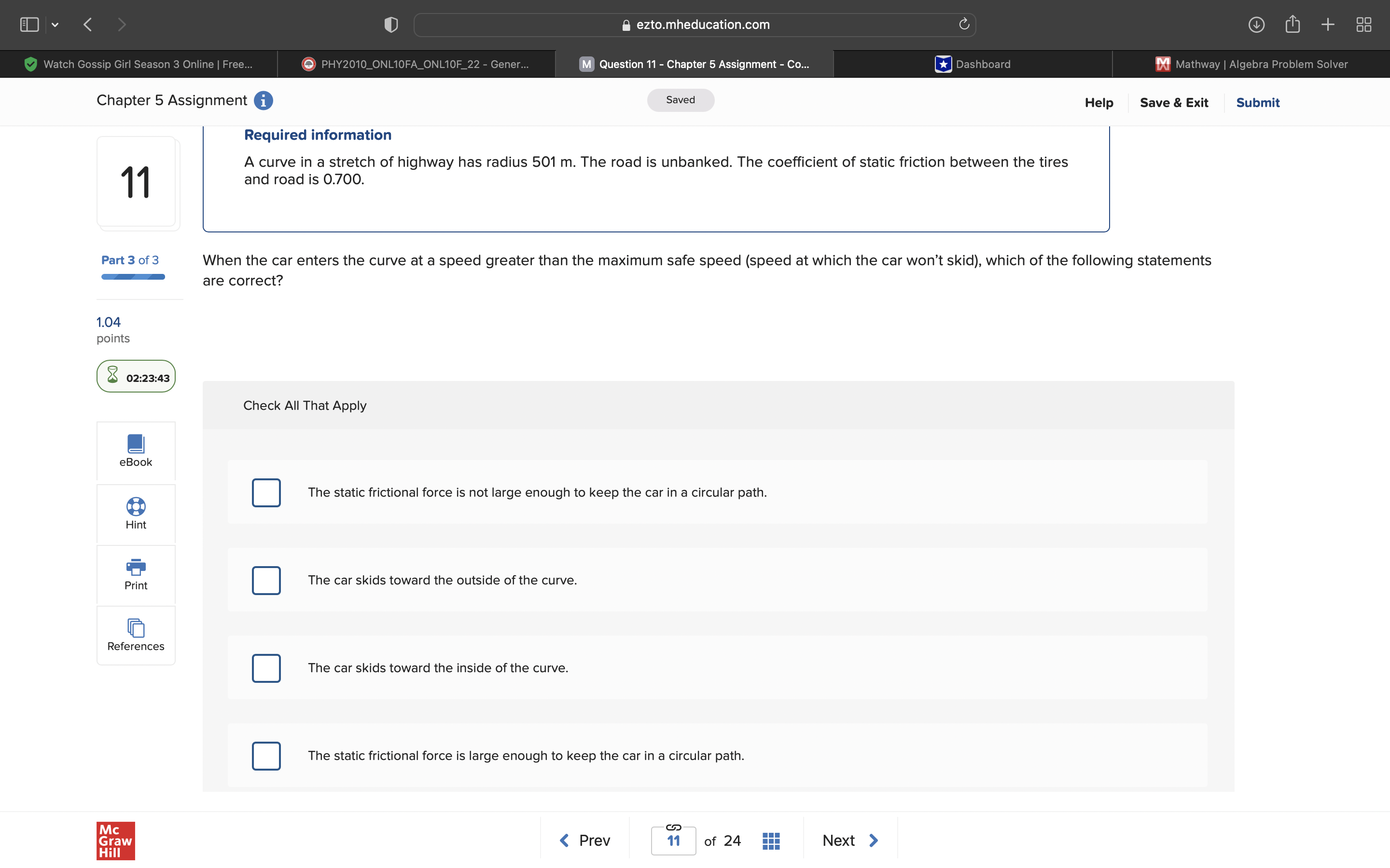 person rides a Ferris wheel that turns with constant angular velocity. Her