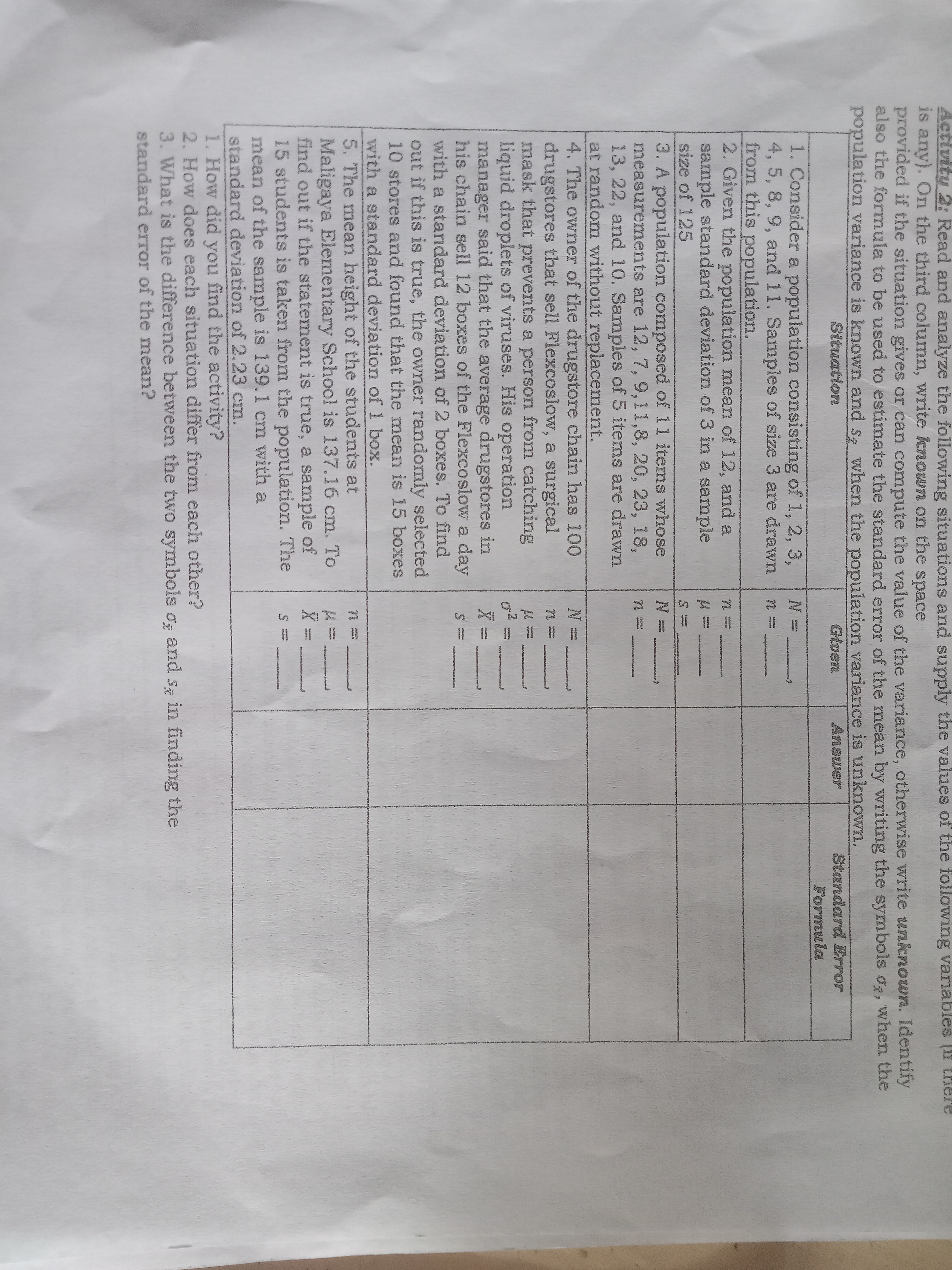 find the mean and variance of the sampling distribution of the sample