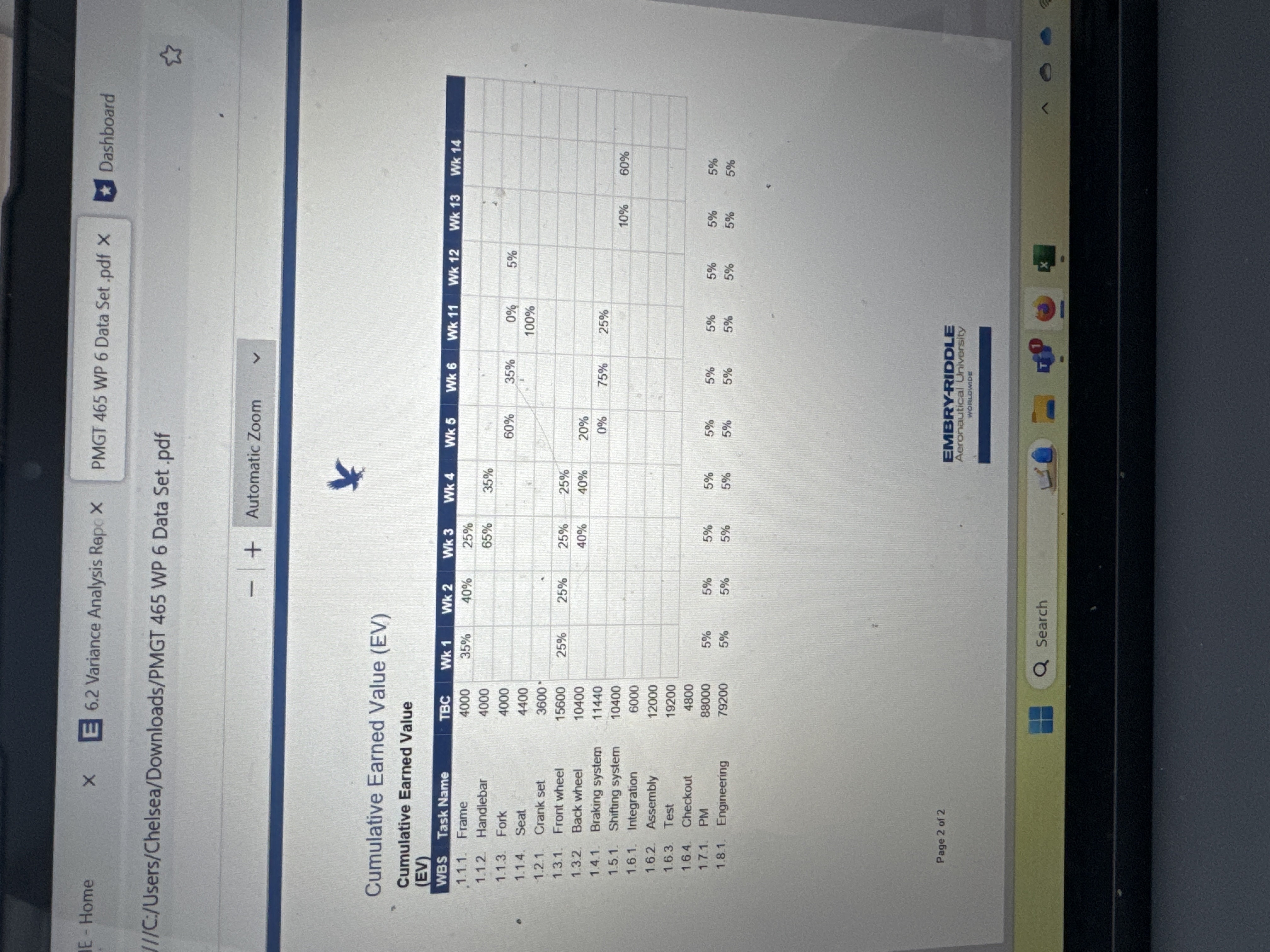 WP 6 Data Set .pdf X Dashboard /C:/Users/Chelsea/Downloads/PMGT 465 WP 6 Data