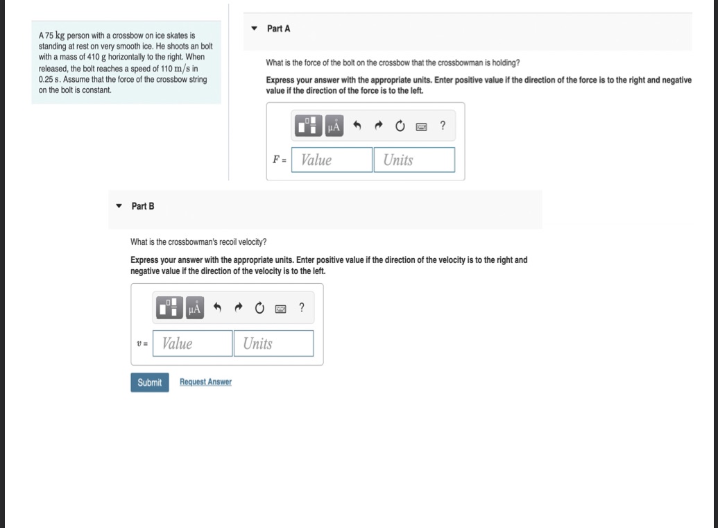 Show how to do each part Part A A 75 kg person