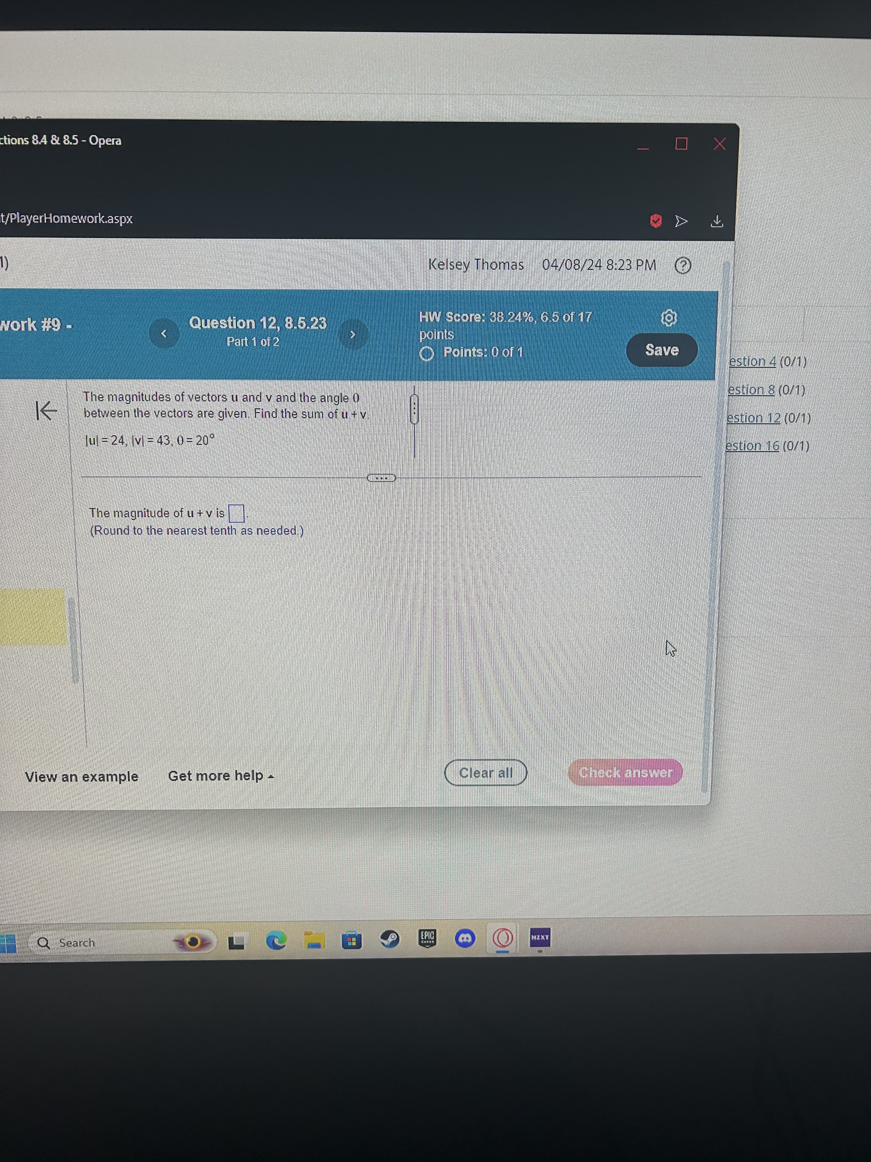 84 & 8.5 - Opera com/Student/PlayerHomework.aspx ng 2024 (1) elsey Thomas 04/08/24