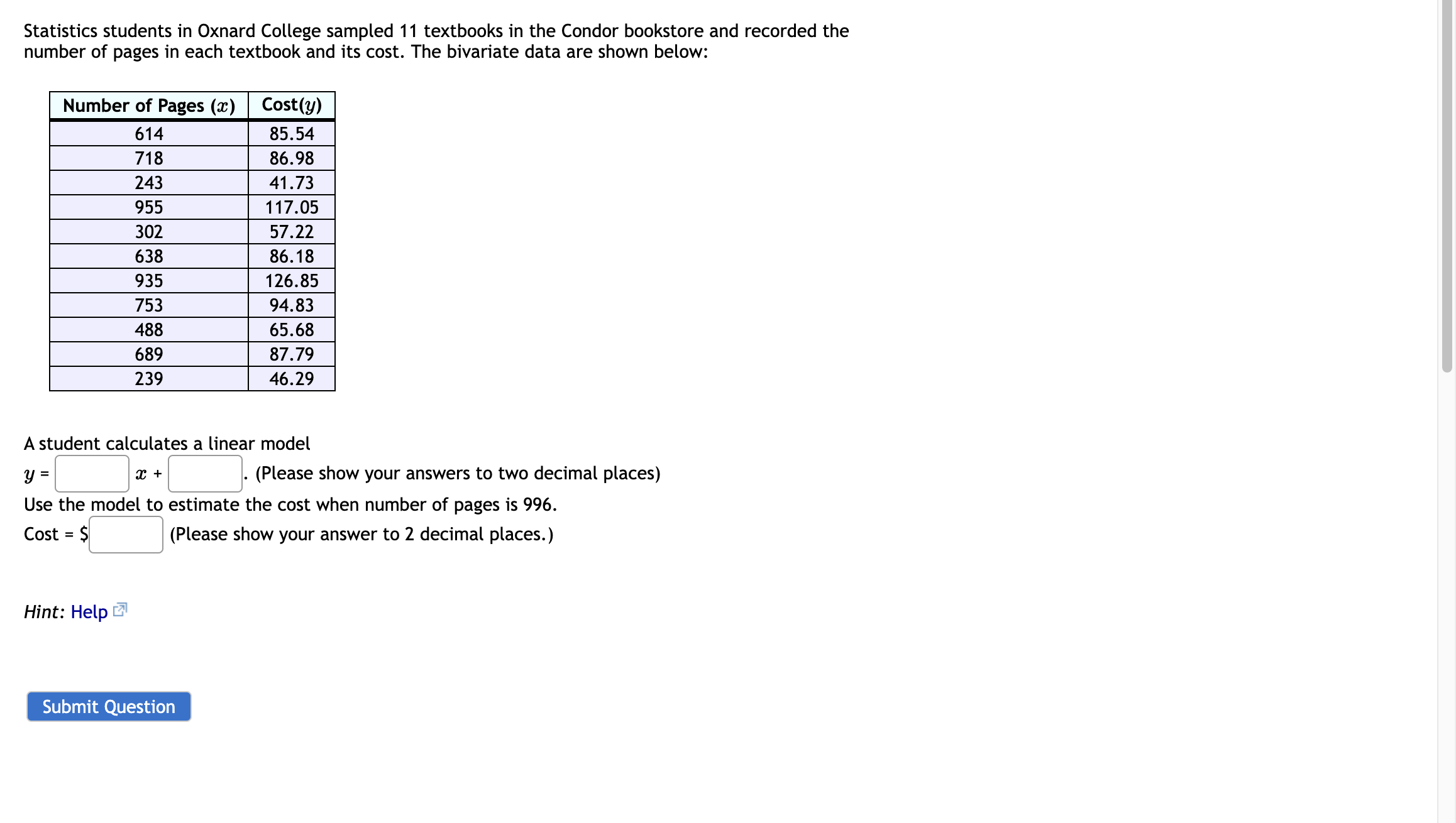 Details A regression analysis was performed to determine if there is a