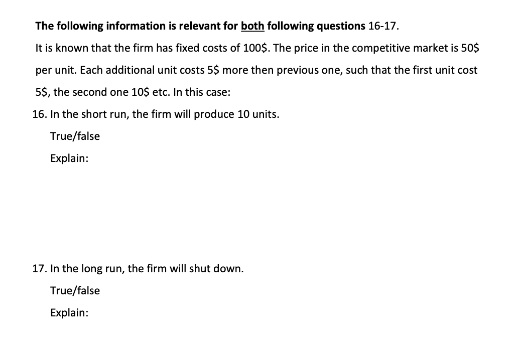 Please answer the following questions. State whether the answer is true or