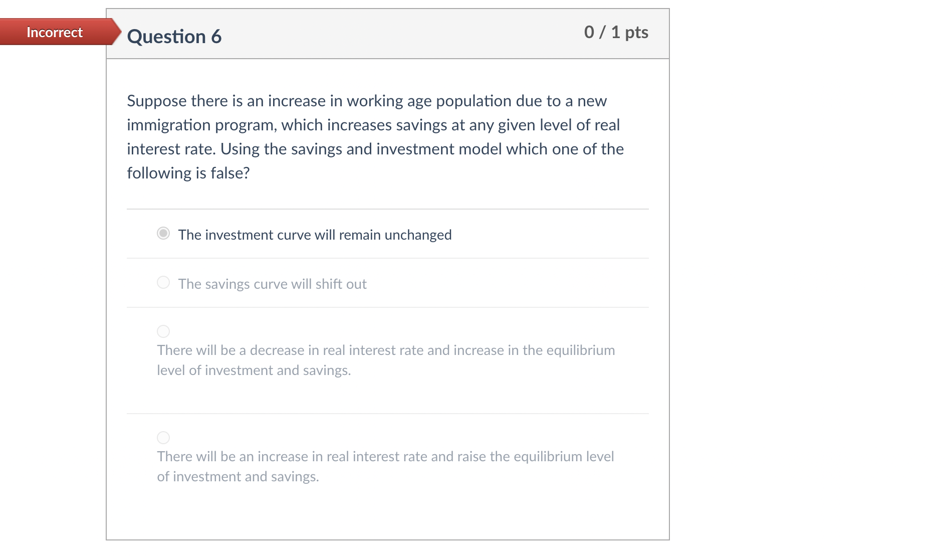  Question 6 Suppose there is an increase in working age population