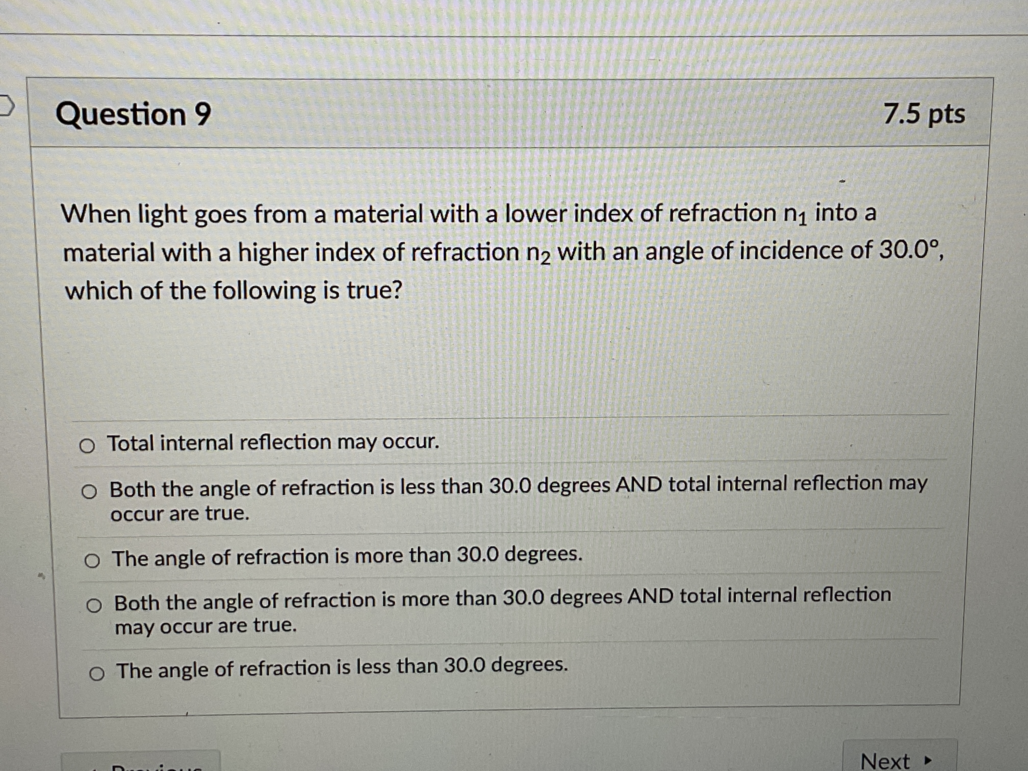 unless there are two slits. It quadruples O It doubles O It