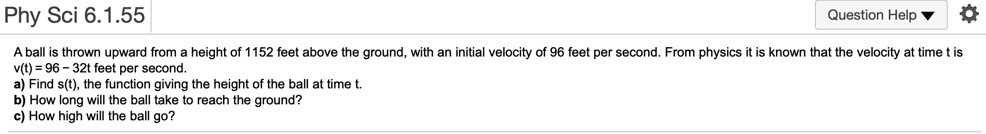 look at 4 photos Phy Sci 6.1.55 Question Help A ball is