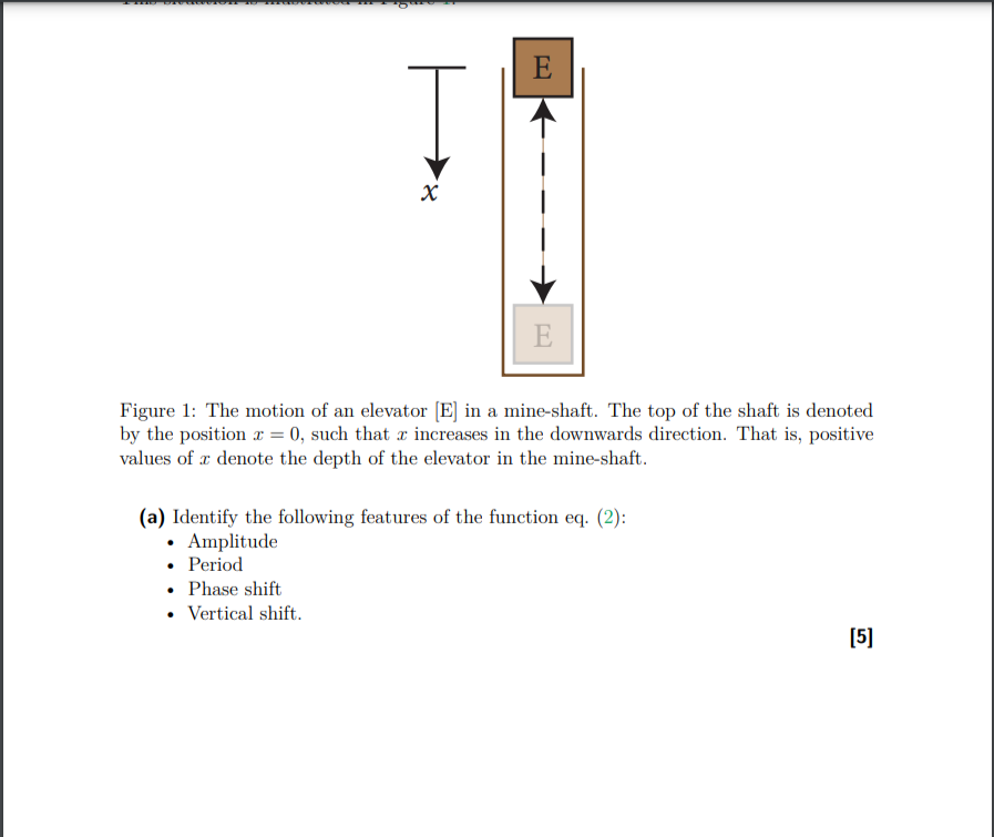  ? Figure 1: The motion of an elevator [E] in a