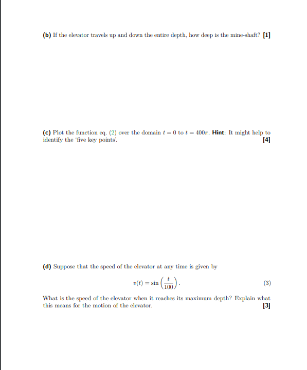 mine-shaft. The top of the shaft is denoted by the position I