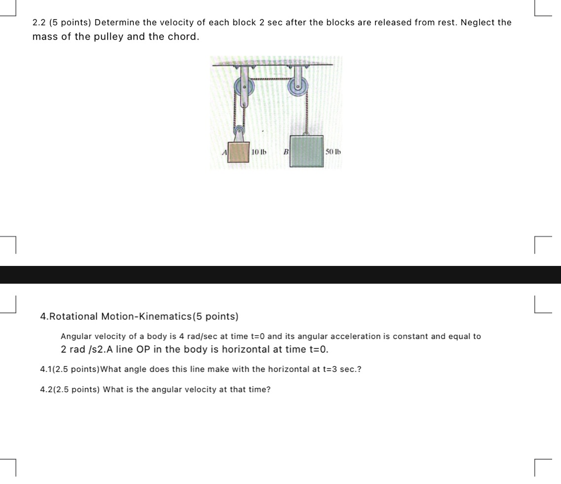 Help, please J L 2.2 [5 points} Determine the velocity of each