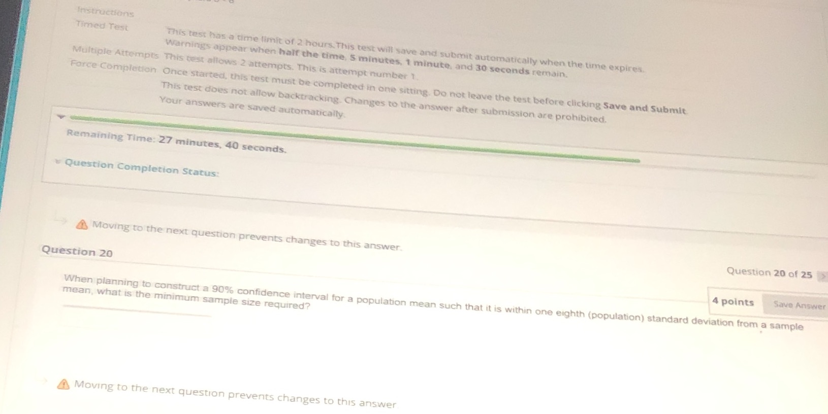  Instructions Timed Test This test has a time limit of 2