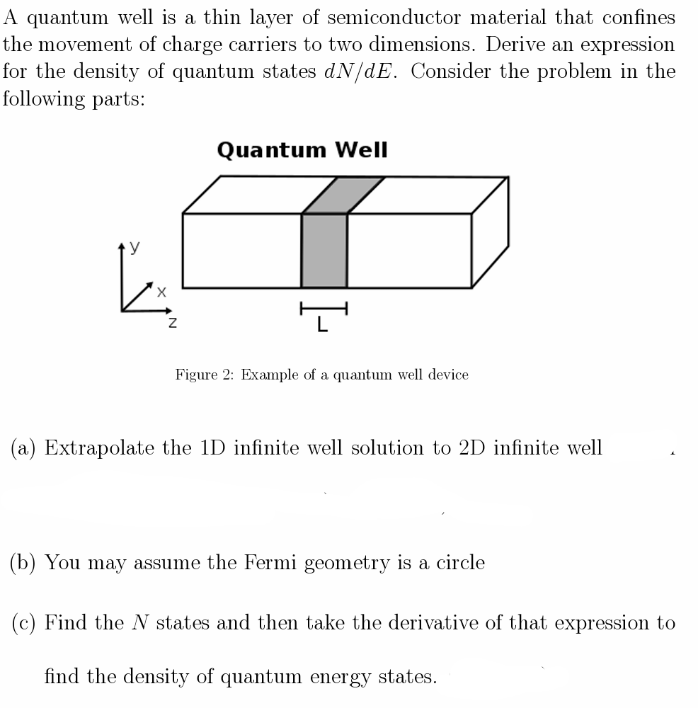 A quantum well is a thin layer of semiconductor material that