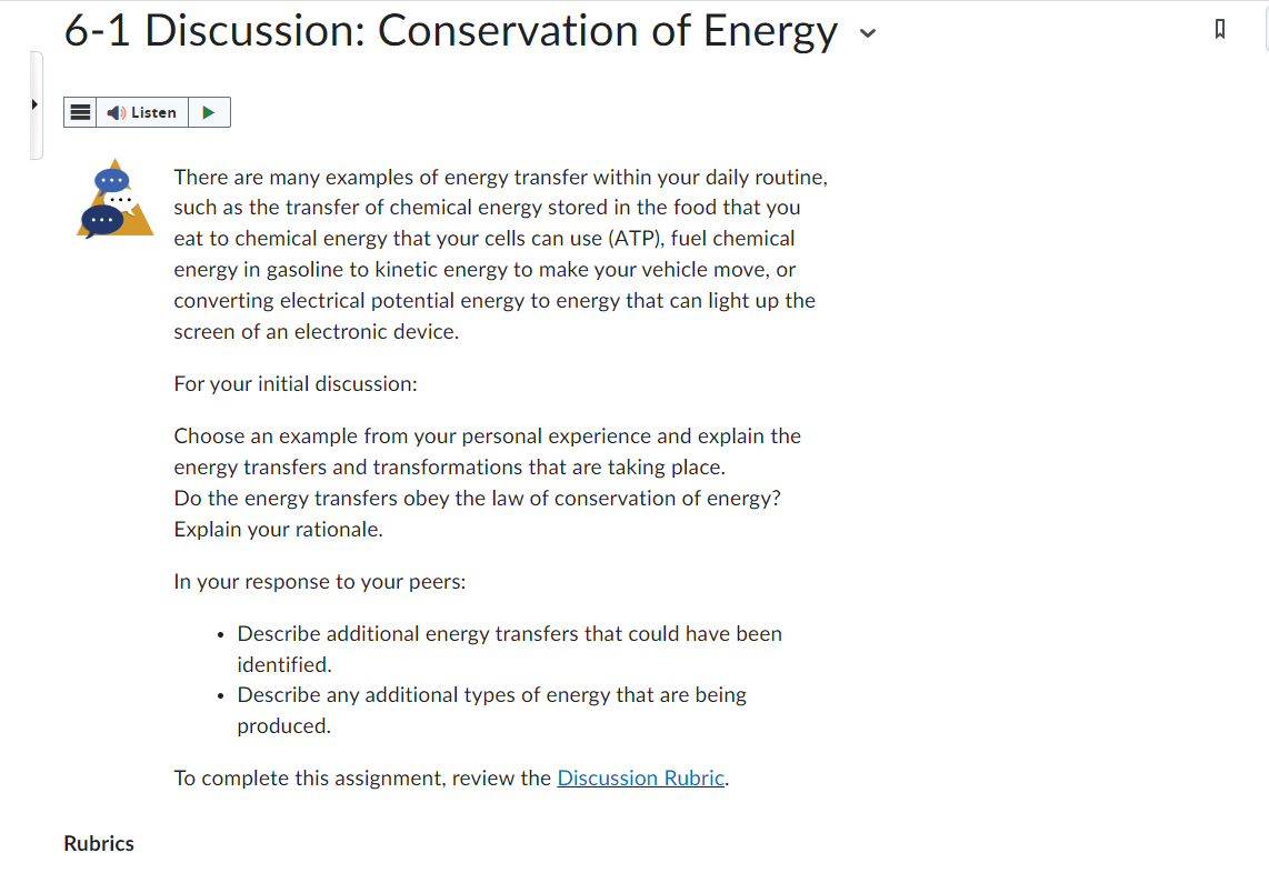 I need help with this discussion post. I can't think of any