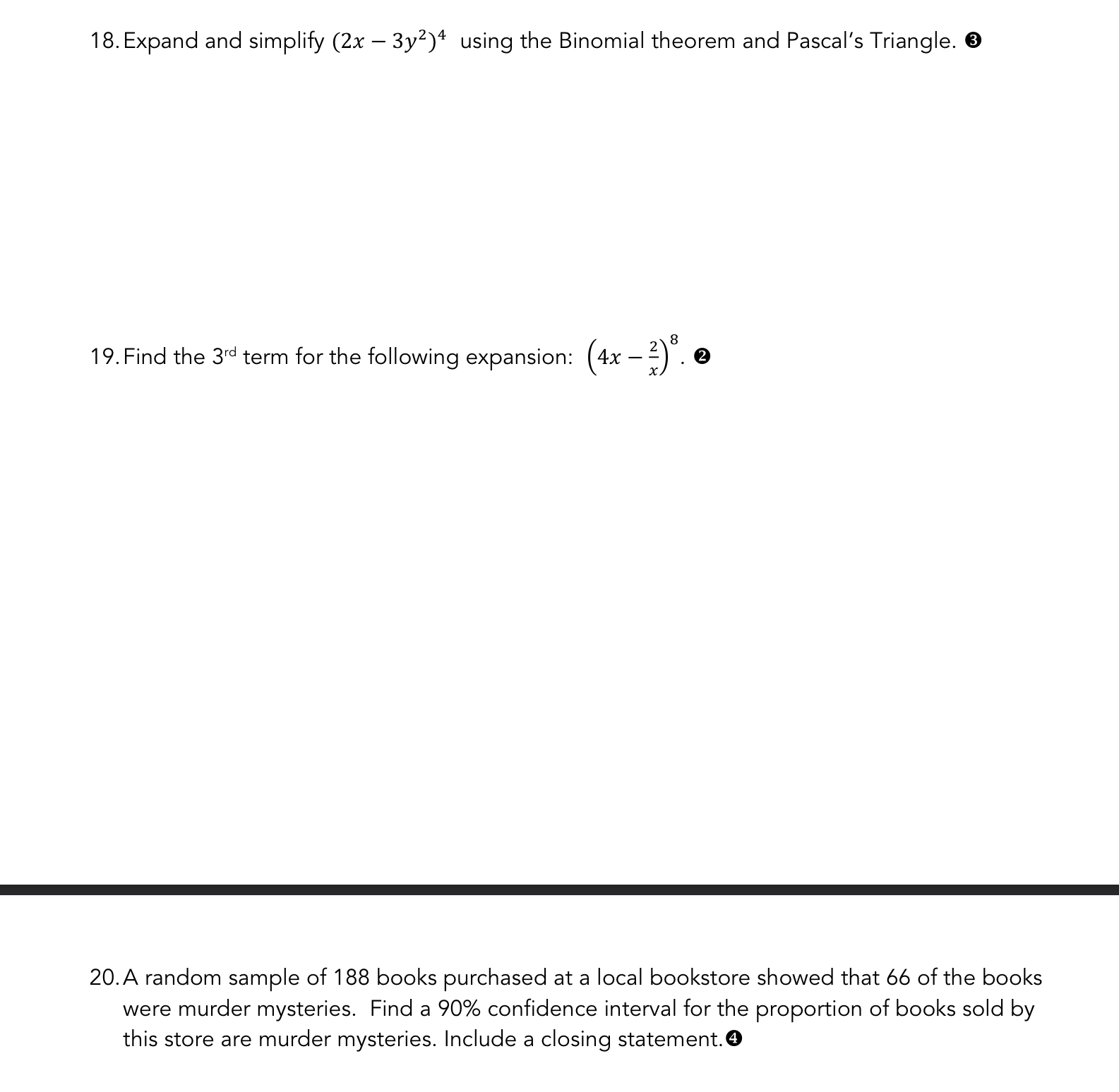  18. Expand and simplify (2x 3322)4 using the Binomial theorem and