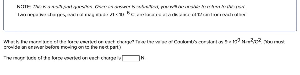  NOTE: This is a multi-part question. Once an answer is submitted,