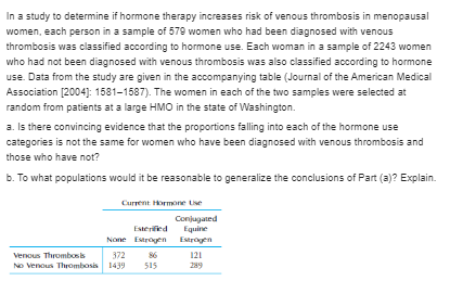 if hormone therapy increases risk of venous thrombosis in menopausal women, each