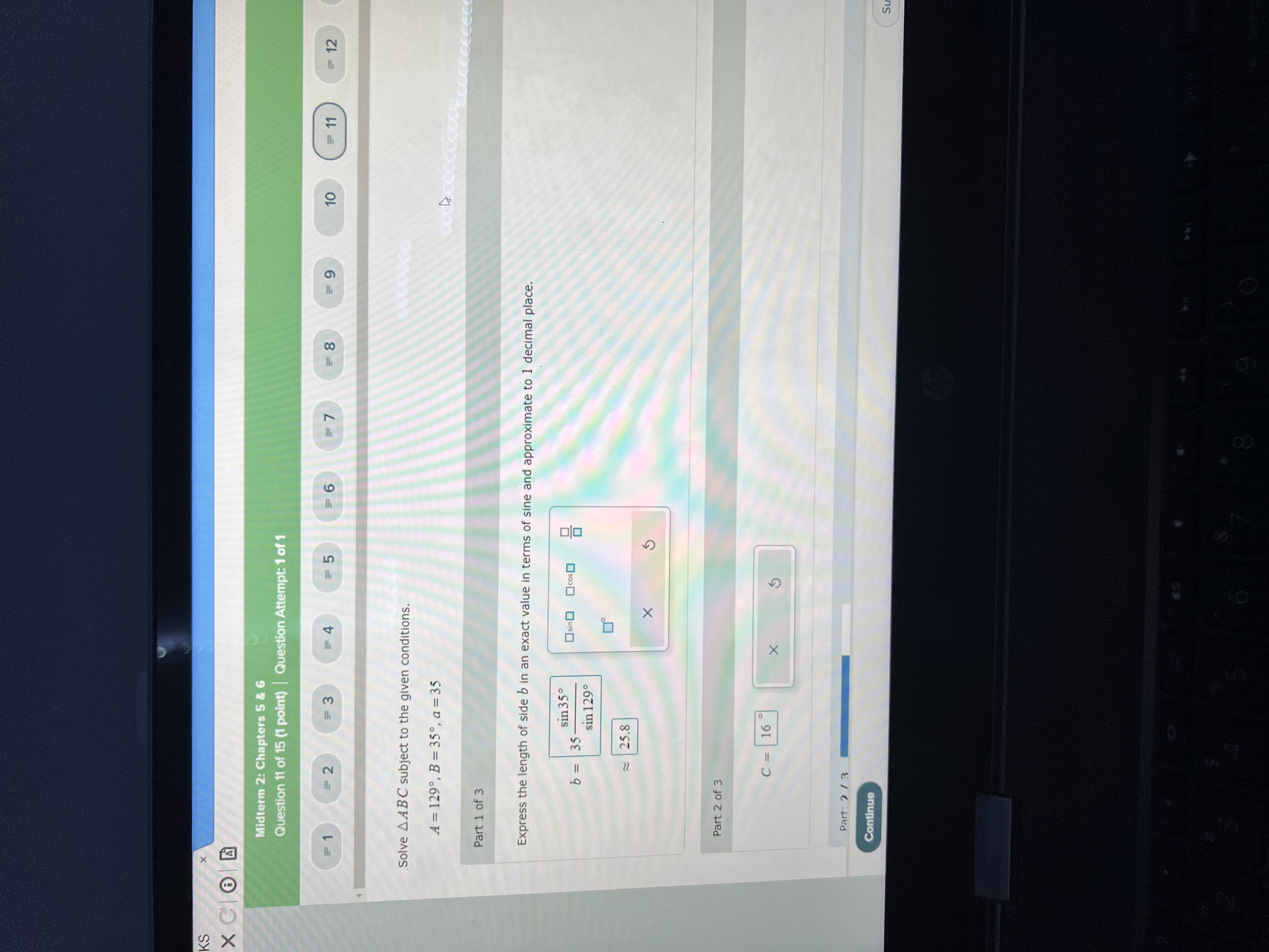 15 (1 point) | Question Attempt: 1 of 1 Part 2 of