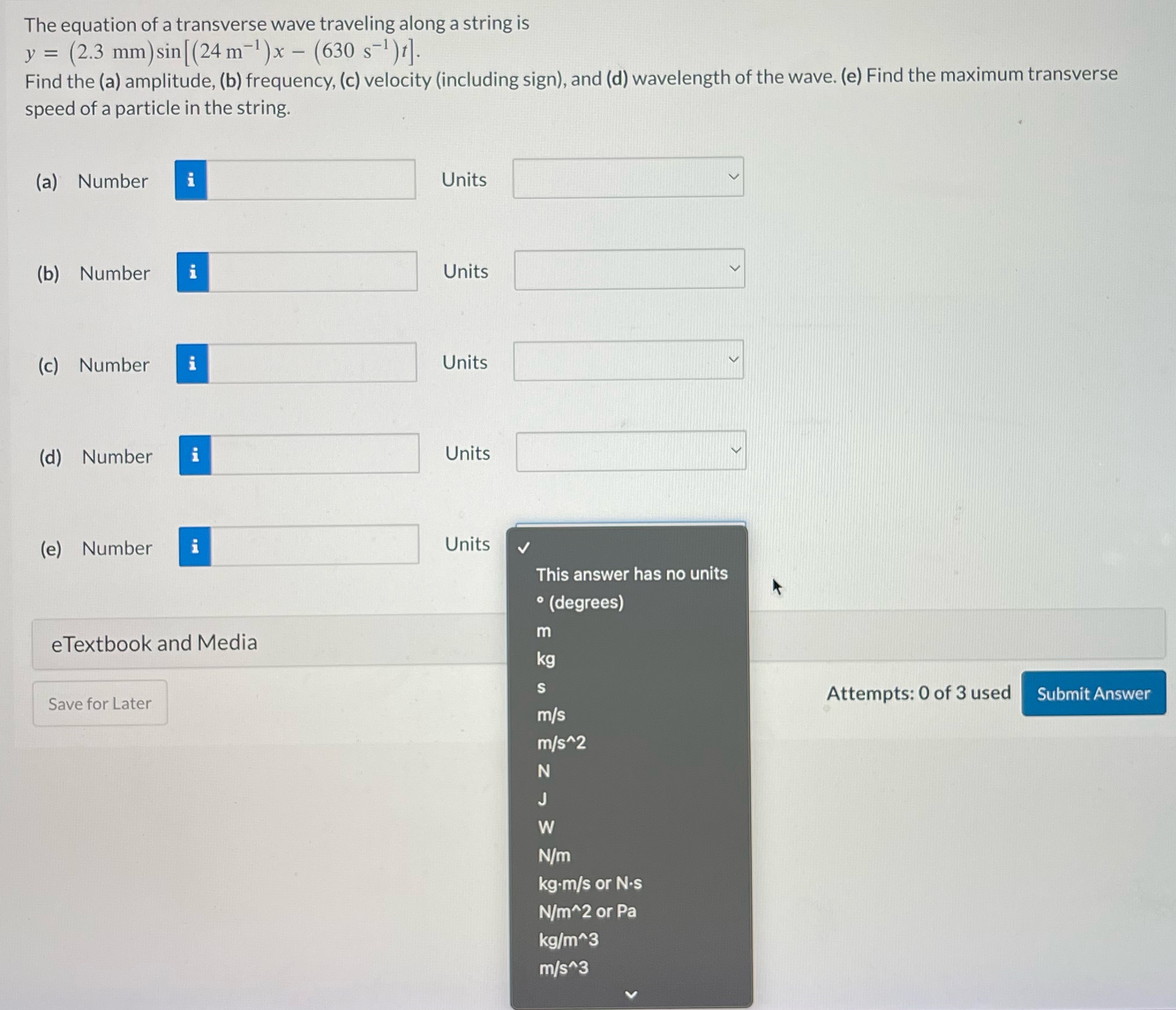 If answers are in science notation please convert! The equation of a