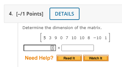 It Watch It16. [-/1 Points] DETAILS MY NOTES ASK YOUR TEACHER PRACTICE