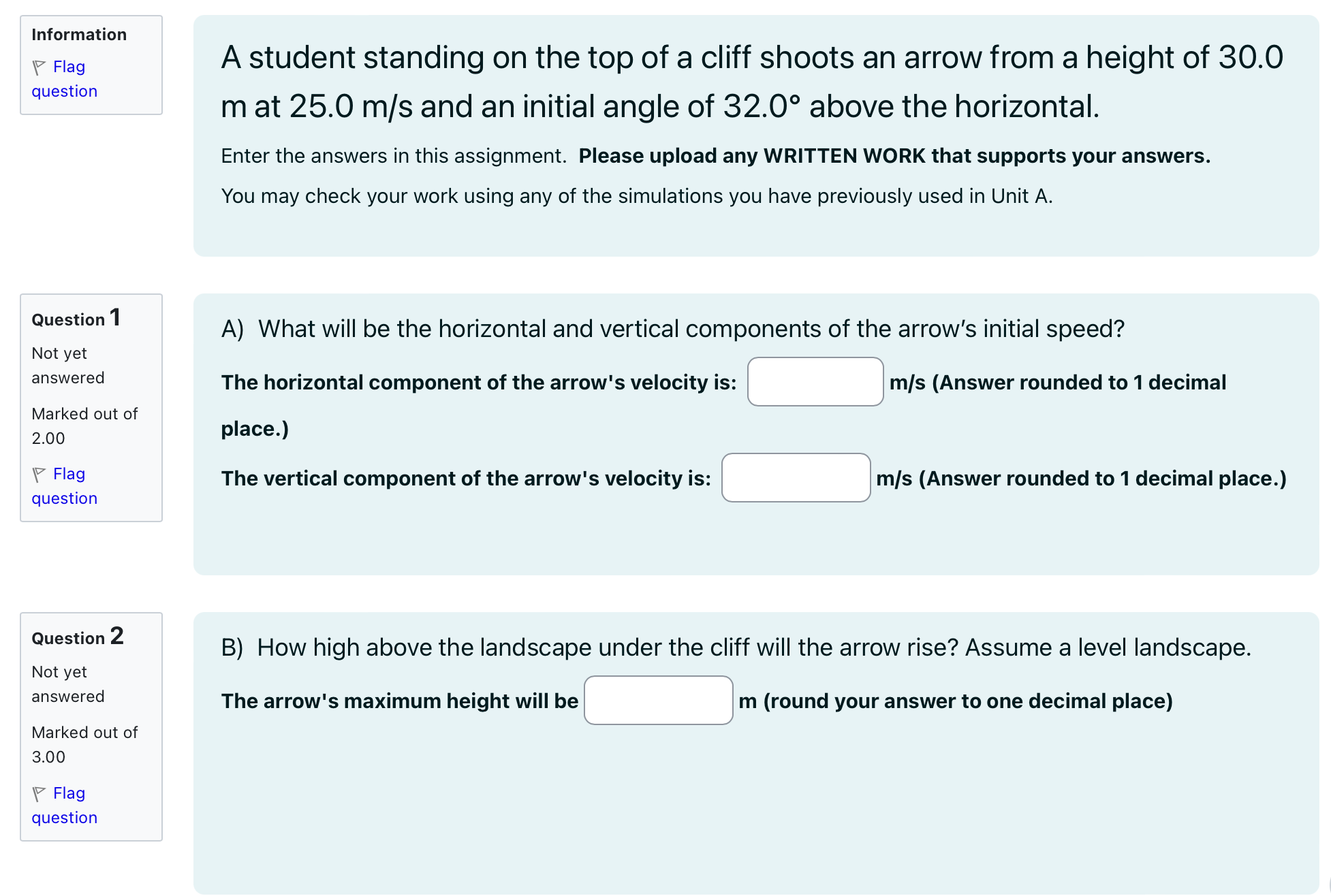 work.This is Physics 20 (grade 11): PROJECT:INFO PAGE: 1. Unit Assessment Physics