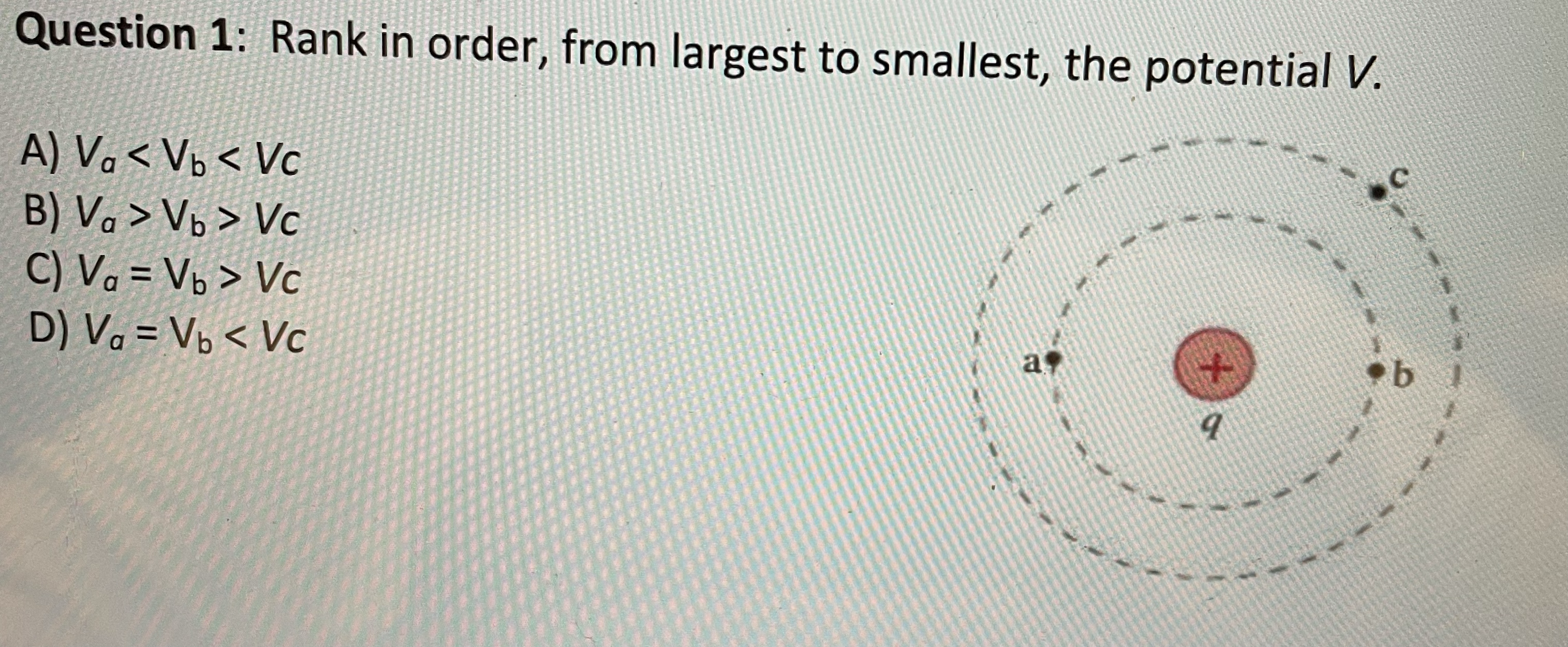 track Question 2: Two equal but opposite charges to are shown in