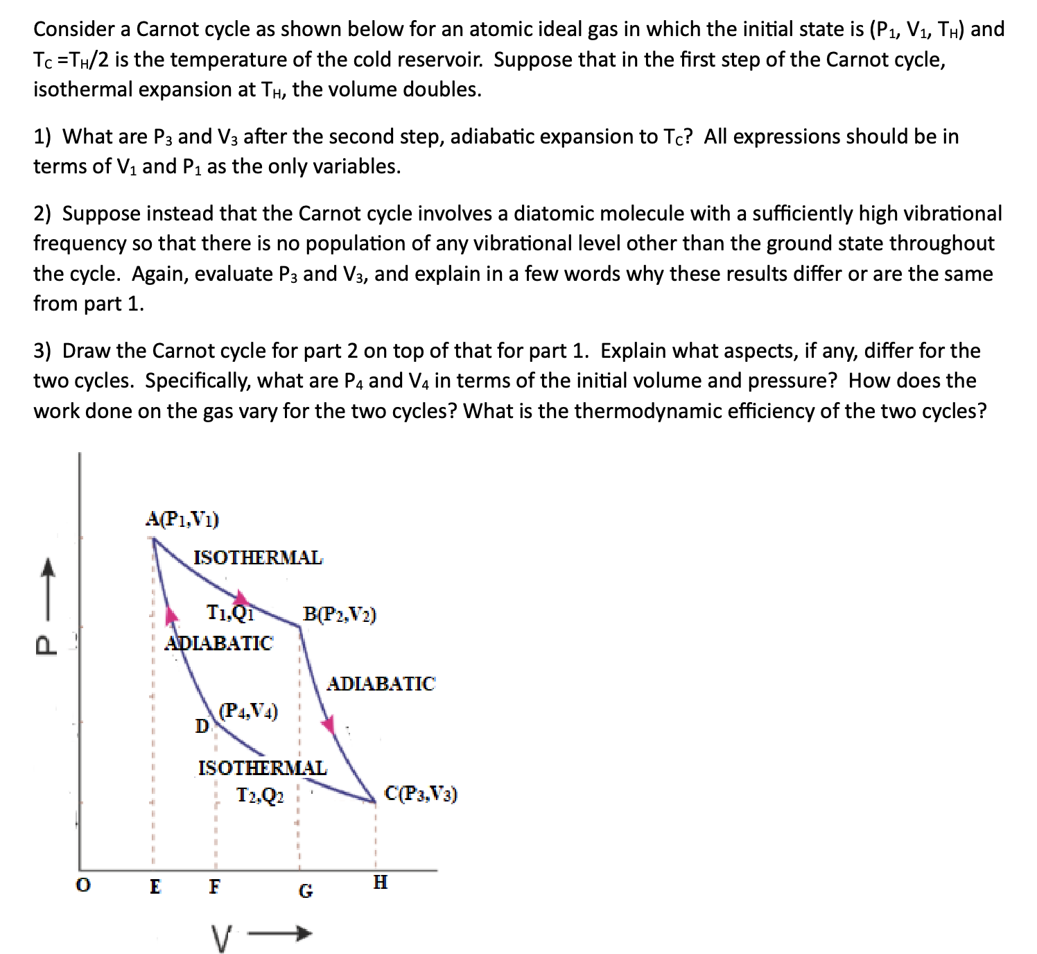 Can you please answer all the question? Consider a Carnot cycle as