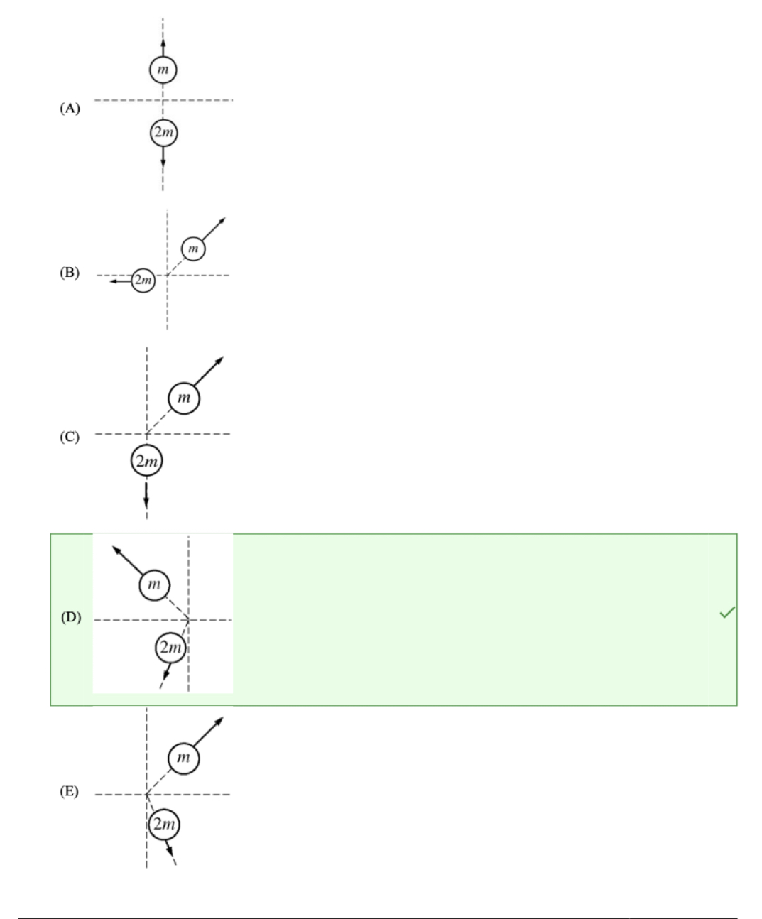  \f26. Two balls with masses m and 2m approach each other