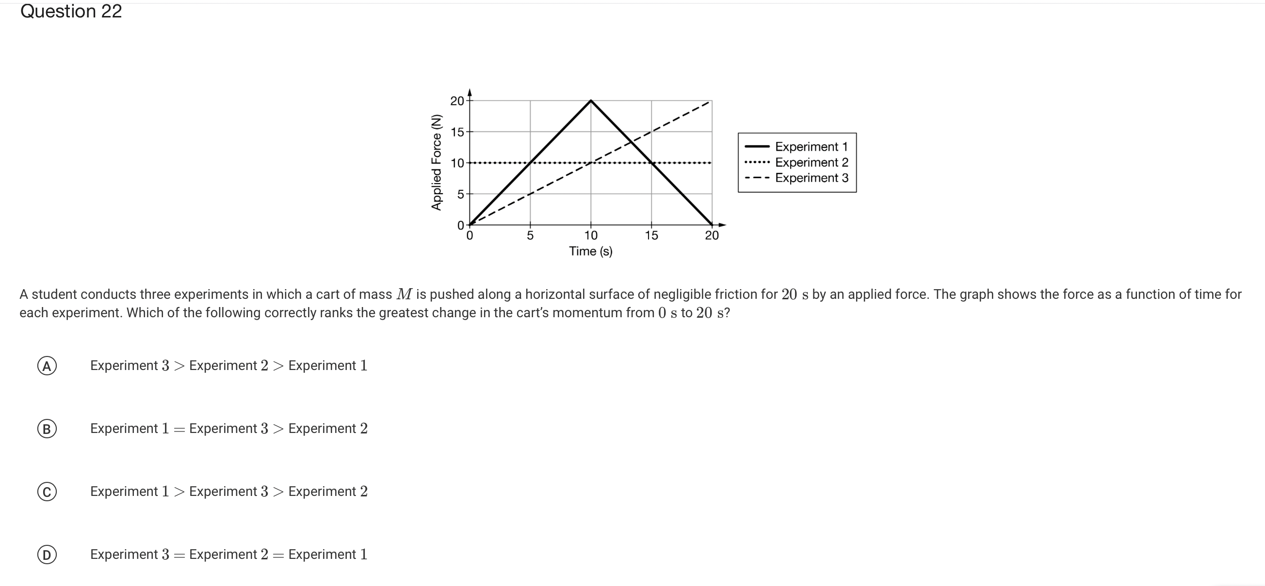  Question 22 2 3 g Experiment 1 e +++++ Experiment 2
