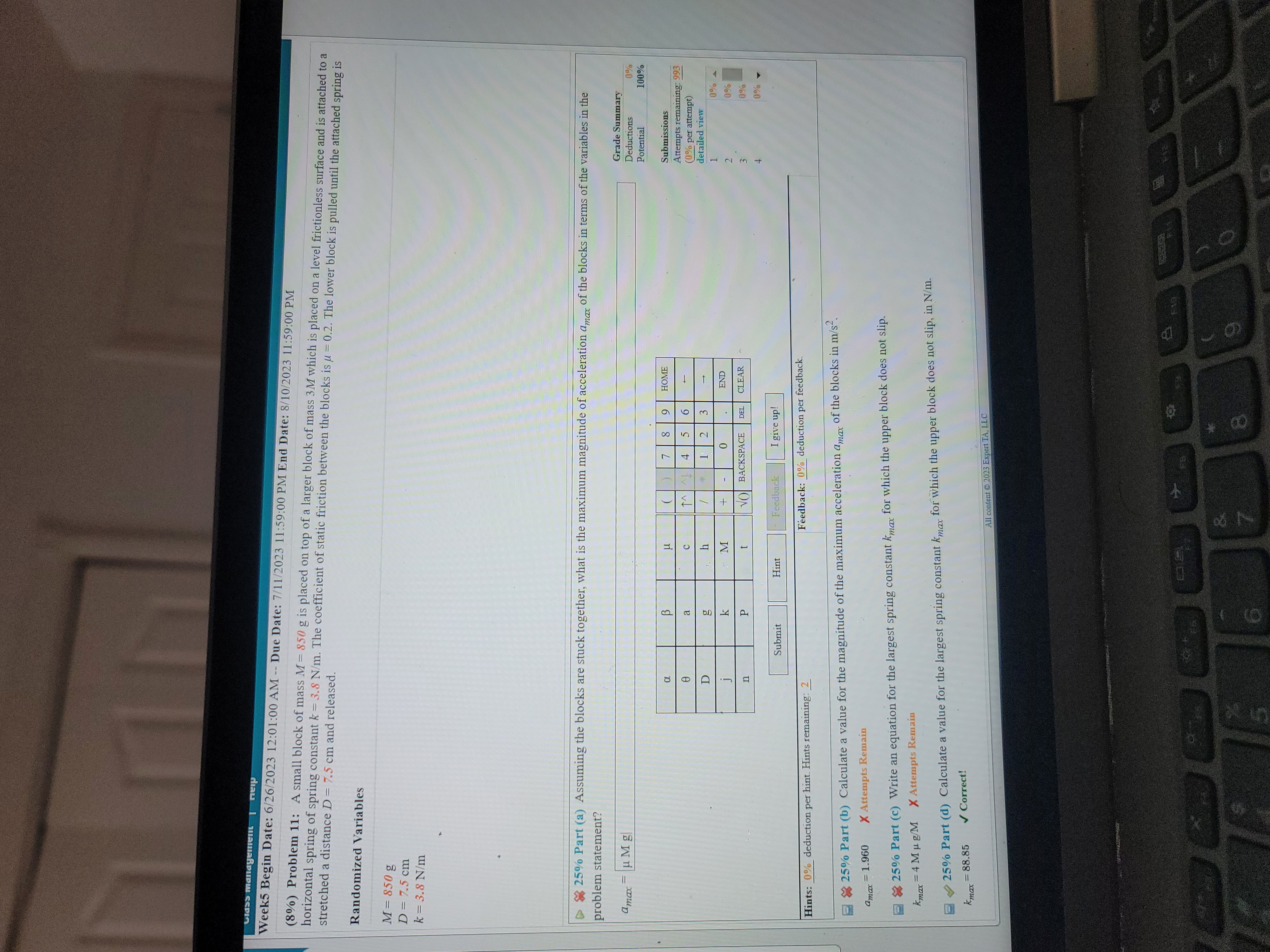 2: Two blocks are connected by a massless rope. The rope passes