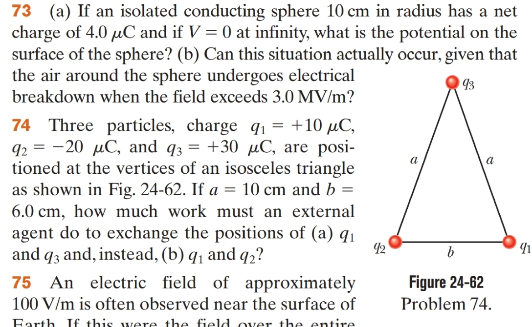 Solve the problem 74 73 (a) If an isolated conducting sphere 10