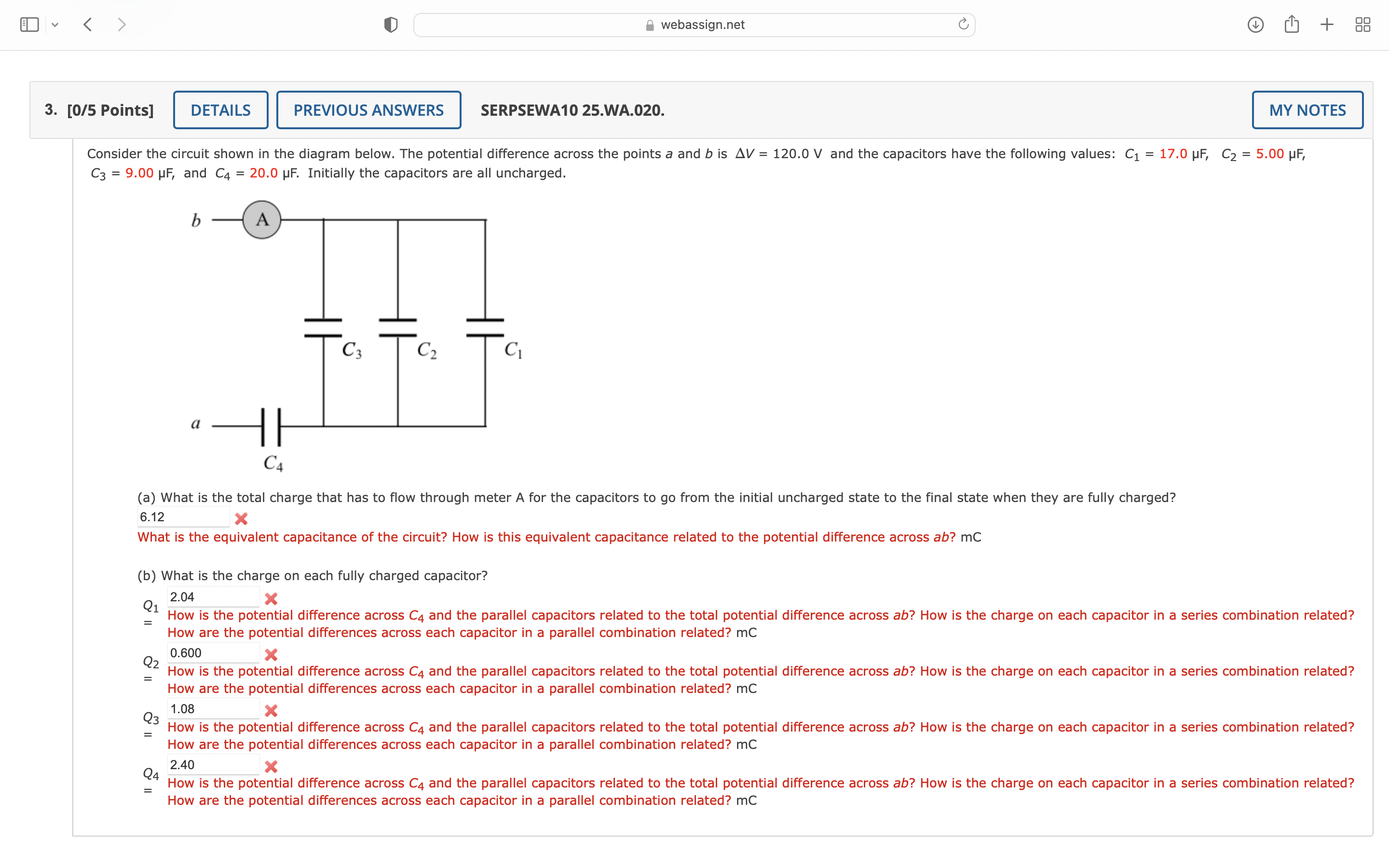  3. [0/5 Points] 0 webassignmet C (D m + PREVIOUS ANSWERS