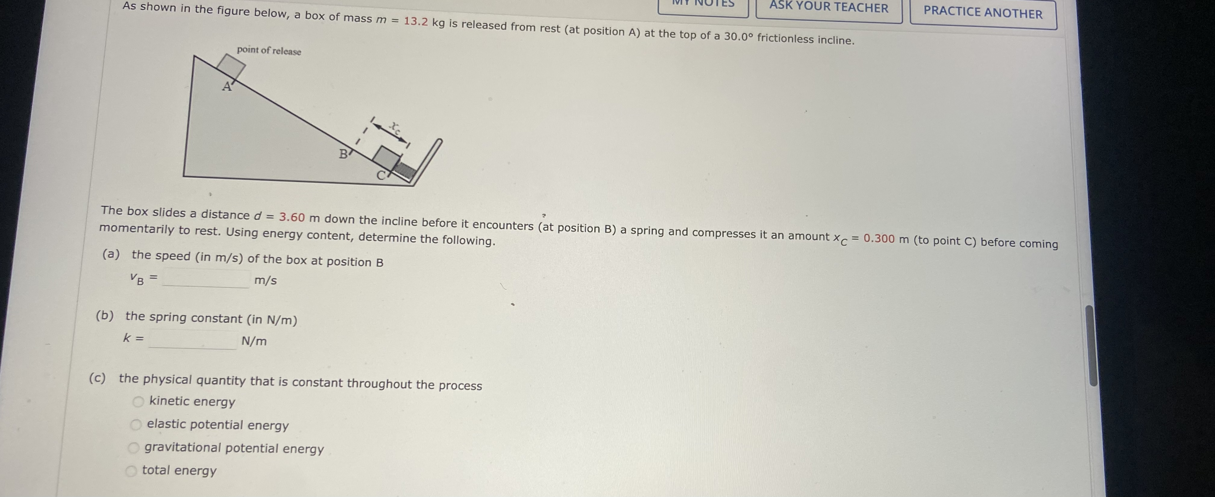  [mini or release 2 The box slides a distance d =