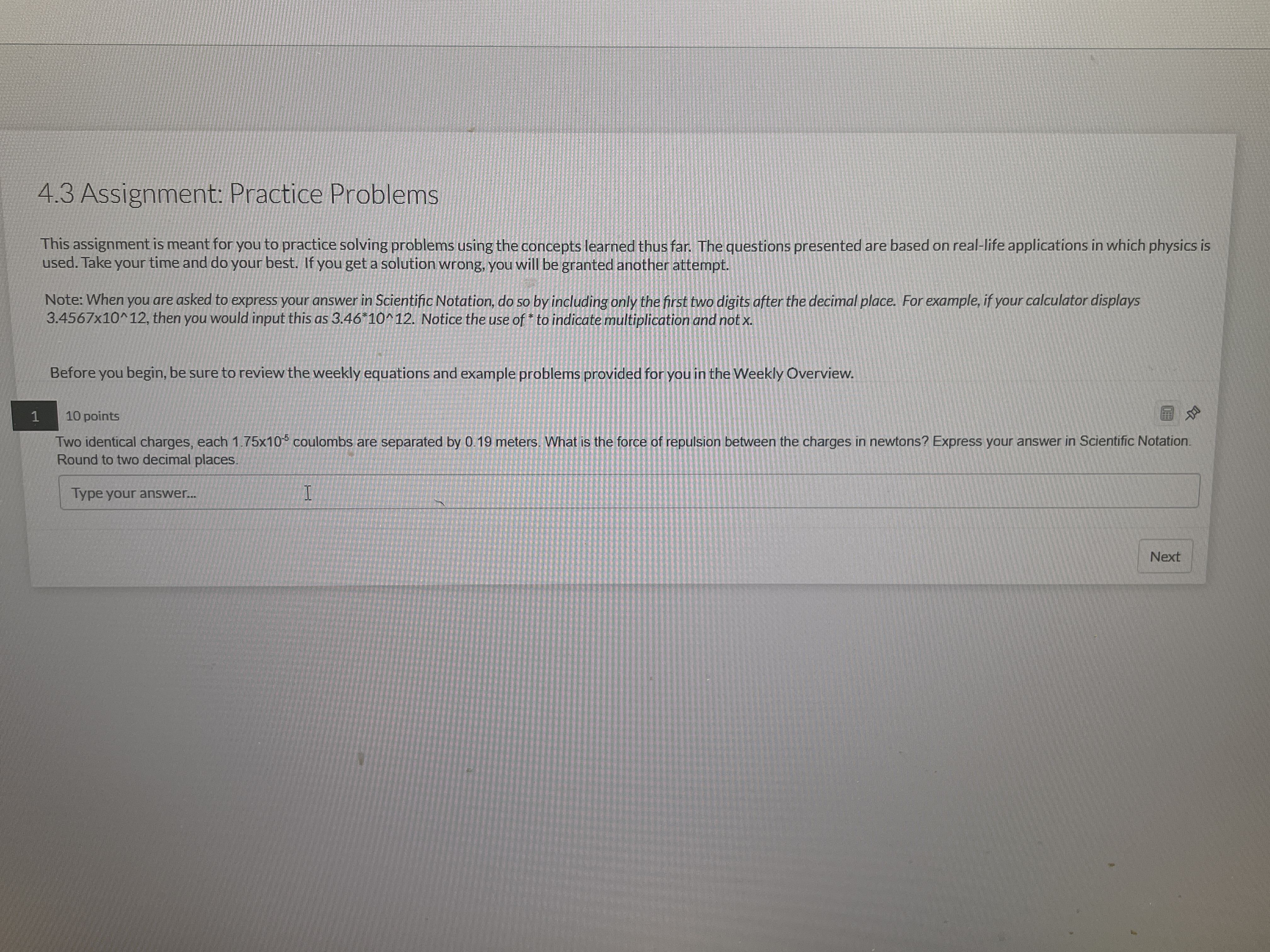  4.3 Assignment: Practice Problems This assignment is meant for you to