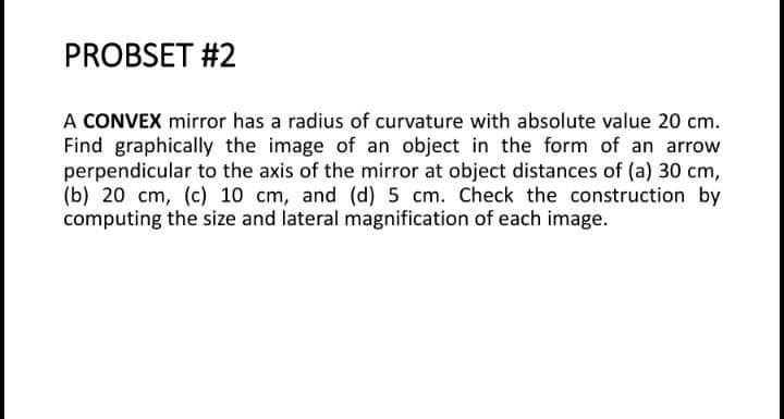you a very good feedback. on paper please :( \fPROBSET #2 A