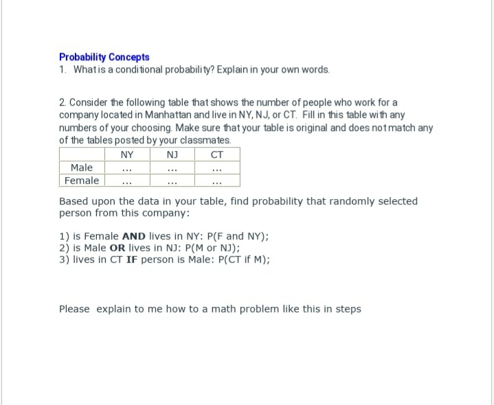 please help me understand Probability Concepts 1. What is a conditional probability?