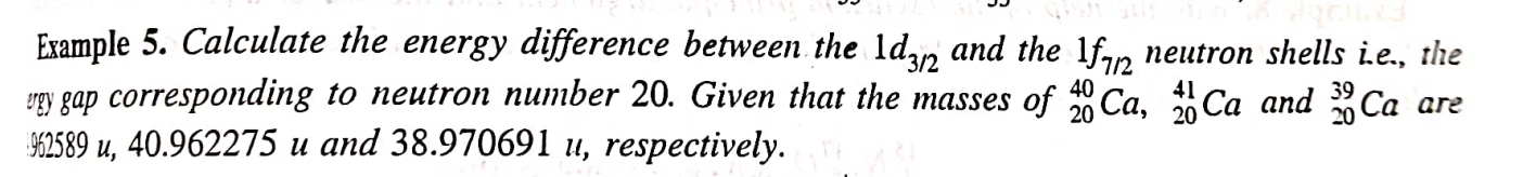  Example 5. Calculate the energy difference between the Idy and the