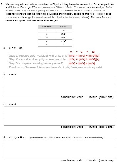  2. We can only add and subtract numbers in Physics if