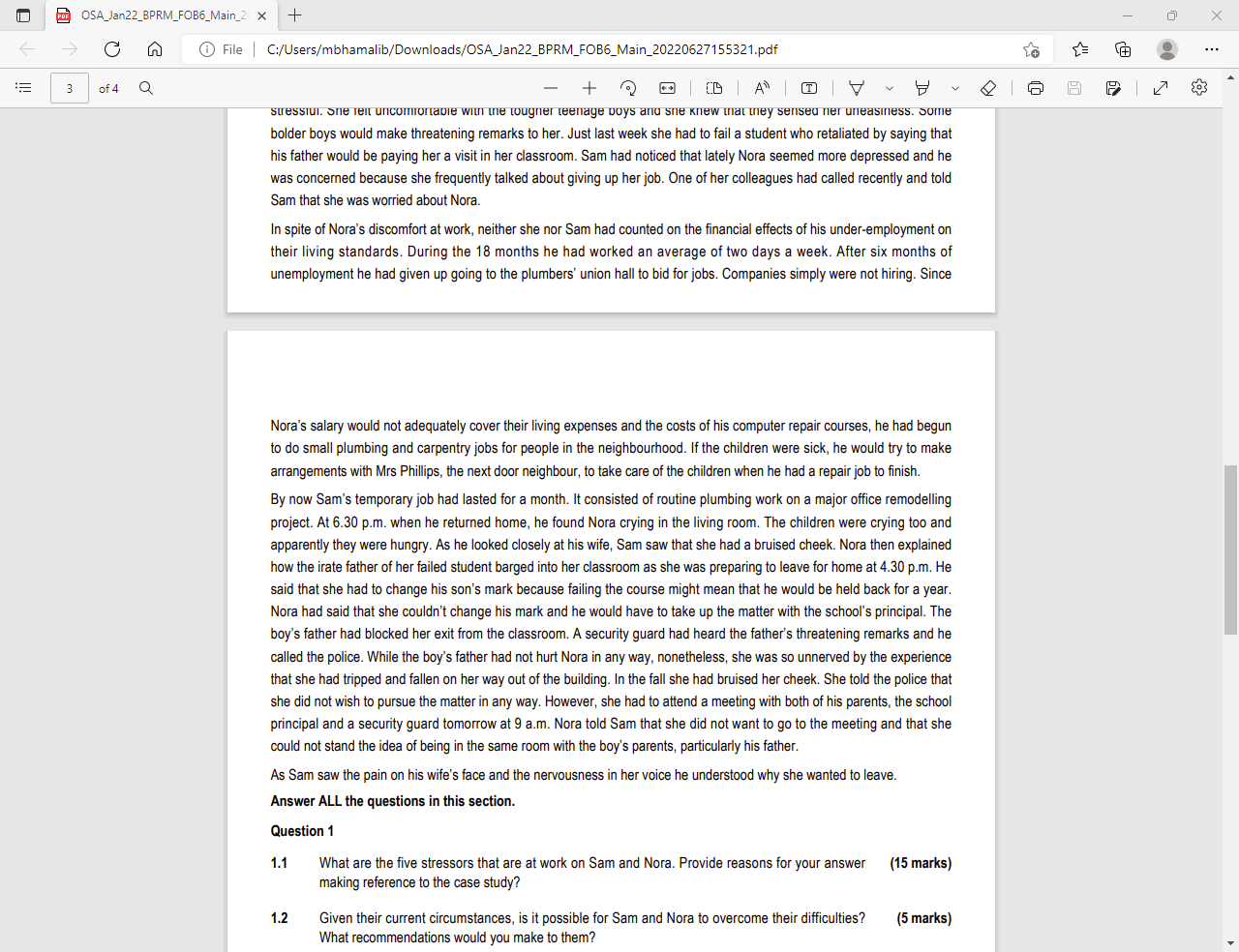 answer the questions that follow. Samuel Logston [20 MarkS] Samuel Logston left