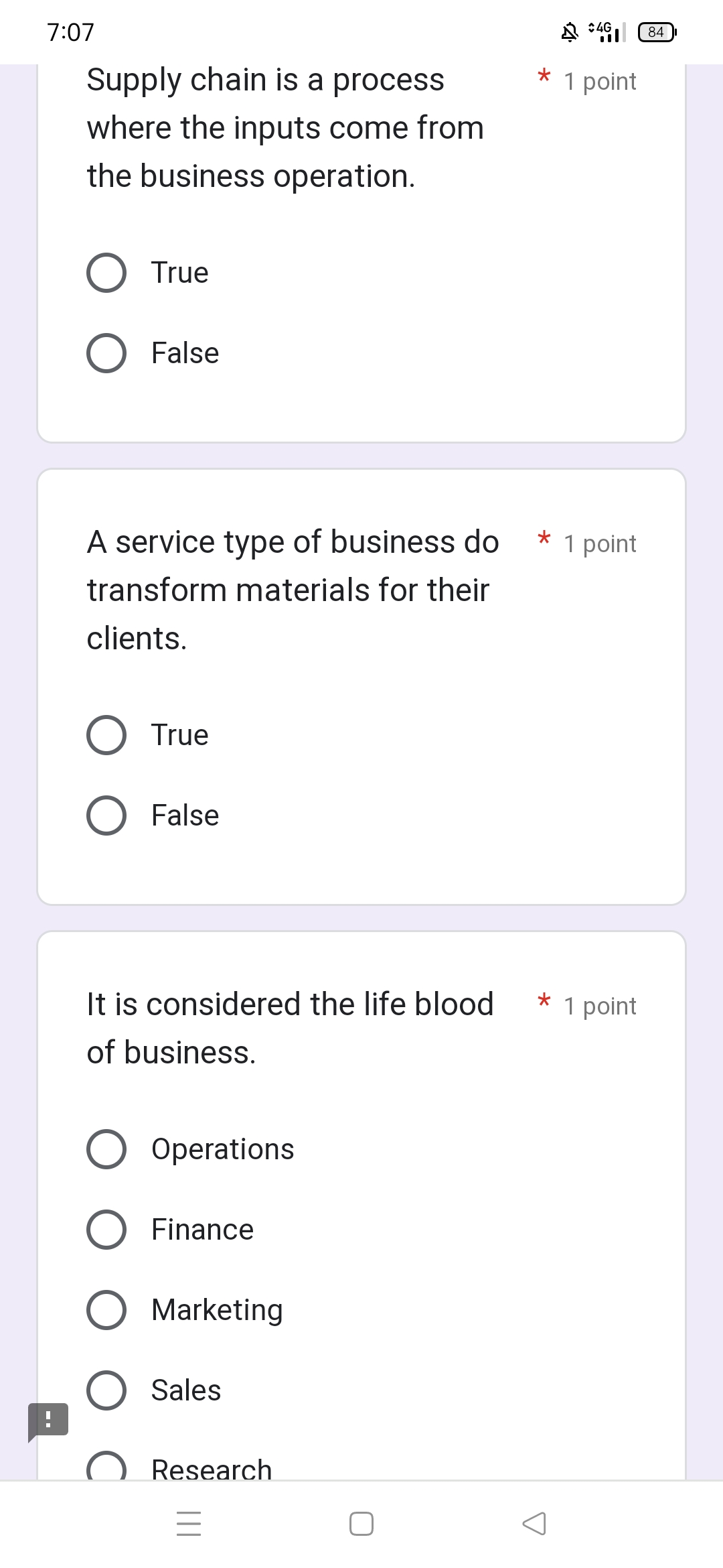 planning 0 Facilities and layout Quality Assurance O Motivating and Training Staff