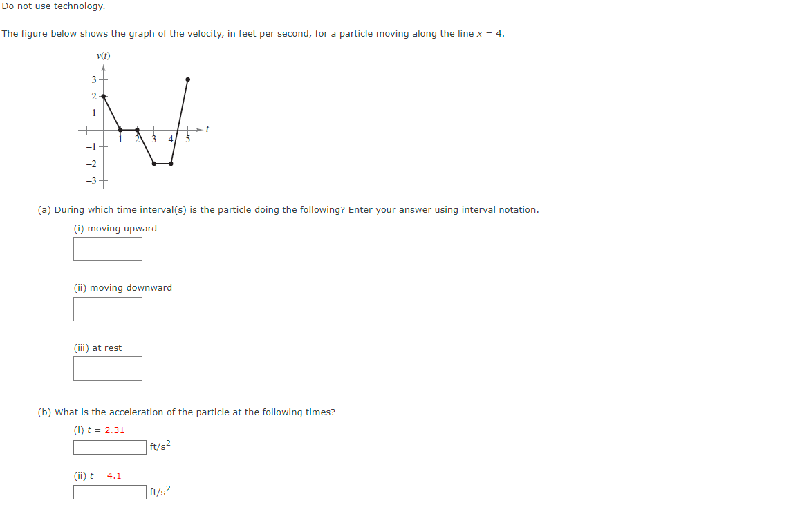  Do not use technology. The figure below shows the graph of