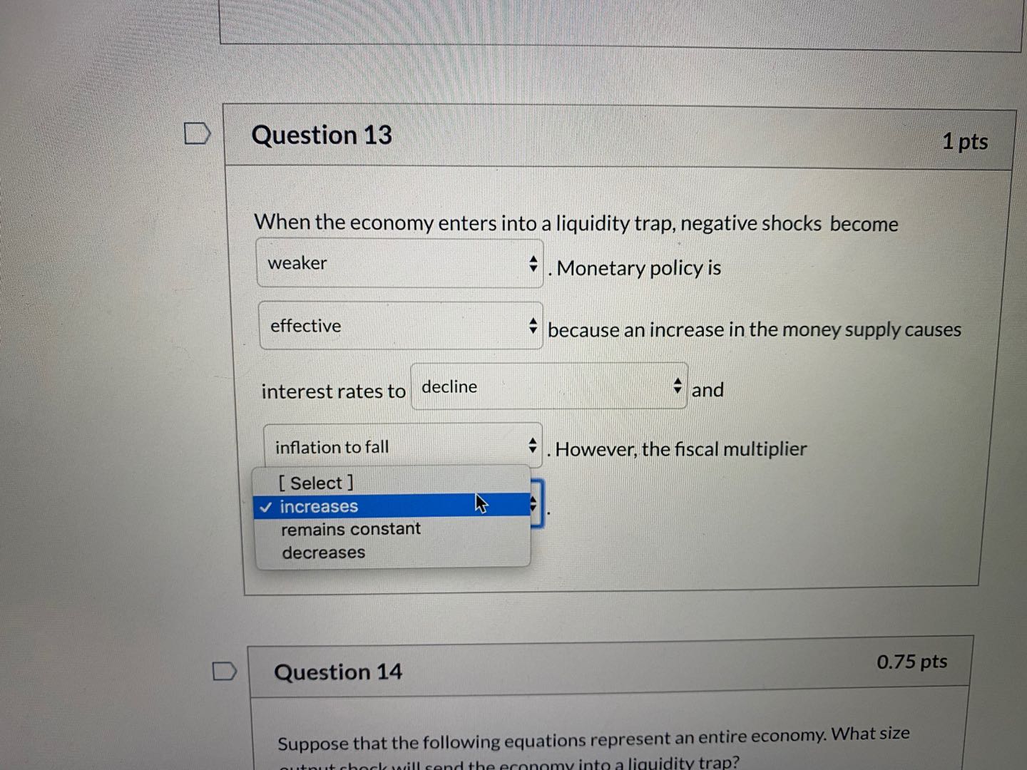 central bank begins conducting expansionary monetary policy. Investor confidence begins declining. The