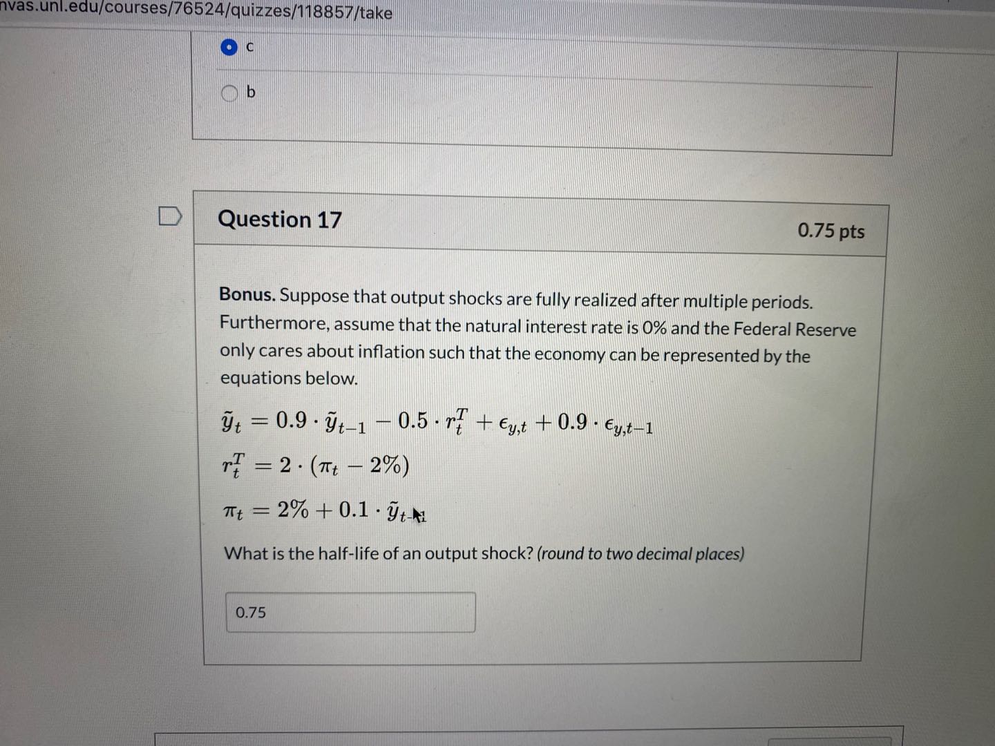 3 0.75 pts The benefit of low unemployment rates (u
