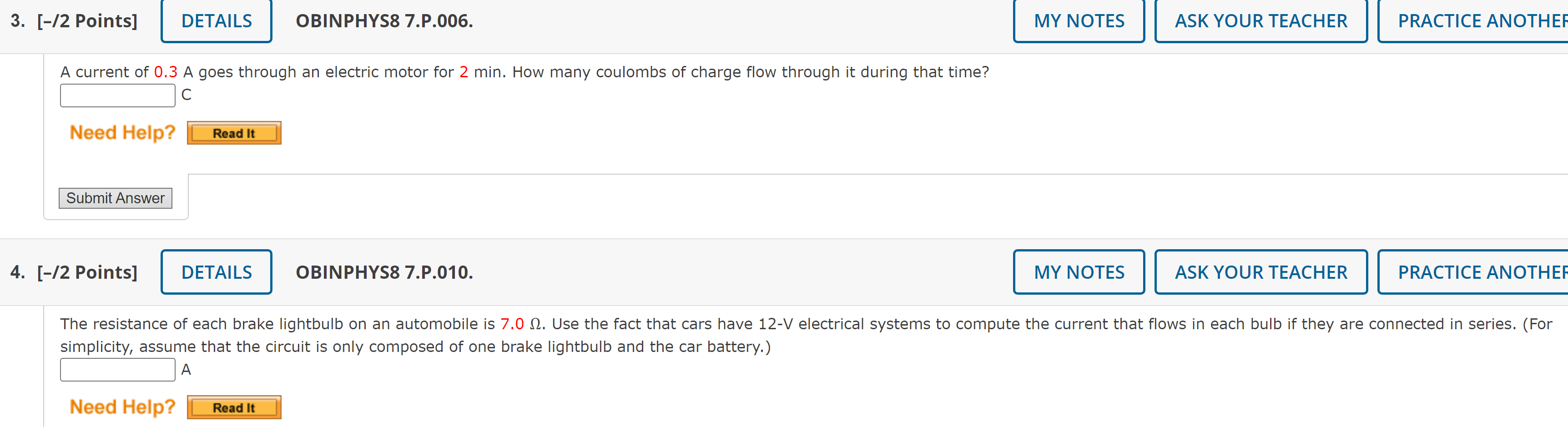 3. [/2 Points] DETAILS OBINPHYS8 7.P.006. | MY NOTES ll ASKYOUR