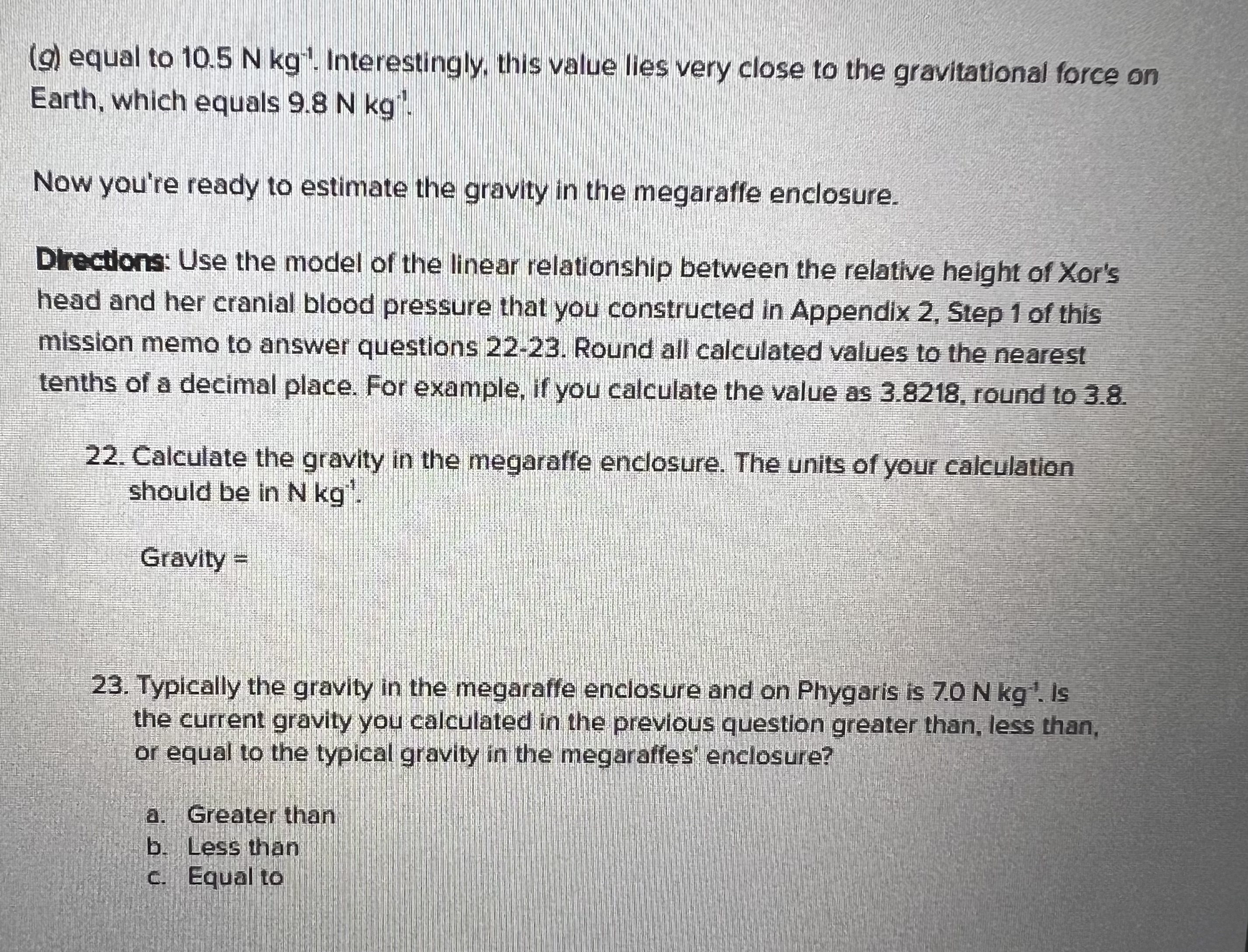 know the relationship between the relative height of Xor's head and her