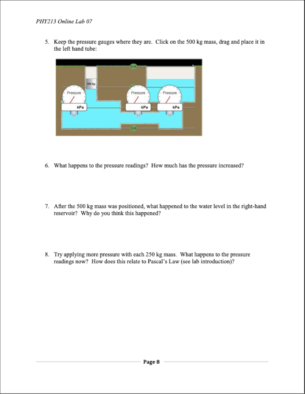 fluid, and g is the acceleration due to gravity. The "Gauge pressure"