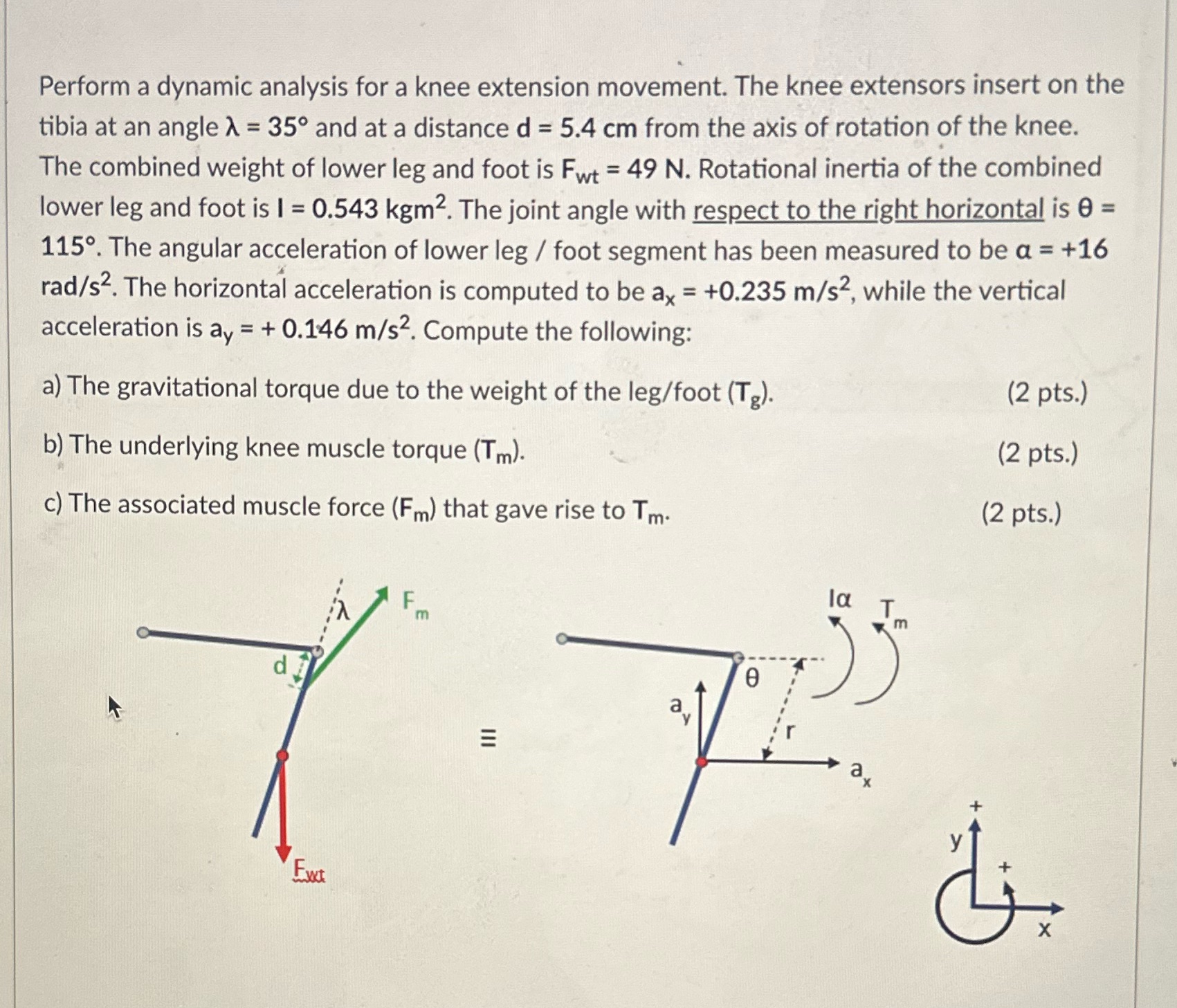  Perform a dynamic analysis for a knee extension movement. The knee