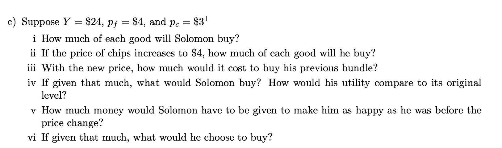 vFC and he has income Y to spend on fish which cost